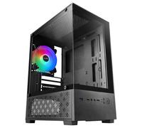 Case da gioco Mars Gaming MC-SE2 MicroATX in vetro temperato con ventola FRGB da 120 mm e doppia camera, nero