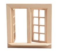 Case da gioco Robusta finestra in legno pannello in miniatura design elegante accessorio portatile per case delle bambole in scala 1 12 Articolo da collezione