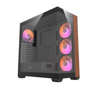 Case darkFlash Ds900 Black doppio vetro temperato, legno, ATX, 4 ventole