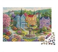 Case del Villaggio Colorate Rompicapi per Adulti 1000 JiJigsaw Puzzles Vista Cielo Arcobaleno per Adulti Gioco Puzzle Familiare Regali Sfida & Che Stimola il Cervello Un Unico 52x38cm/1000pcs
