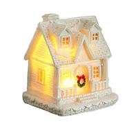 Case Del Villaggio Di Natale,Decorazioni Natalizie Per La Casa In Miniatura - Casa Di Natale Bianca Con Neve E Luci LED Ornamento Da Tavolo Con Per Interni, Paesaggio, Decorazioni Per Feste Di Natale
