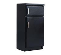 Case delle bambole Accessorio da cucina Nero Porta inferiore superiore Frigorifero Scala 1/12 Scomparti di stoccaggio realistici Materiali sicuri Modello Casa Frigorifero Nero Accessori da cucina