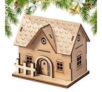 Case di Natale | Ornamento Illuminato dal Villaggio di Natale in Legno, Edificio da collezione Scrivania casa per vetrine Appartamenti per l'Inverno