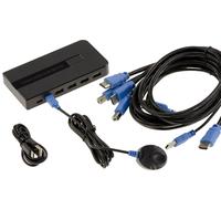 KALEA-INFORMATIQUE Custodia di condivisione tipo KVM Switch Mouse Tastiera Schermo per 2 PC compatibile HDMI 4096×2160 60Hz. Con telecomando e cordini