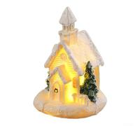 Case di villaggio di Natale a LED a batteria con statuette statue in resina per decorazione interna per le vacanze creando un'atmosfera invitante stagionale (302 e D)