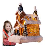 Case di Villaggio di Natale - Laboratorio illuminato di Babbo Natale, Decorazioni Villaggio di Natale al coperto | Luce notturna domestica coperta di fiocchi di neve con luci a LED, atmosfere