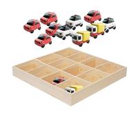 Case Di Visualizzazione Del Modello Di Auto, Scaffale A Parete Per Auto Giocattolo In Legno, Organizzatore A Parete | Layout Della Griglia, Configurazione Senza Trapano | 1 Pezzo, Per Il Display Per C