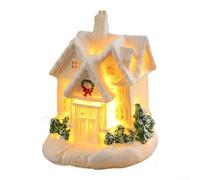 Case e statuette in resina a LED, alimentate a batteria, per decorazione interna delle vacanze, crea un'atmosfera festosa negli spazi abitativi (302 e F)