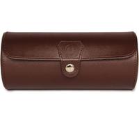 CASE ELEGANCE Custodia per orologi da viaggio da uomo, organizer per 3 orologi e espositore per orologi in ecopelle vegana, supporto per orologi da uomo, organizer da viaggio - marrone
