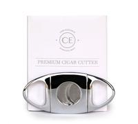 CASE ELEGANCE Tagliasigari Classico in Acciaio Inossidabile con Lame a Ghigliottina Affilate e Finitura Cromata Lucida (Chrome)