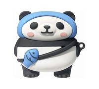 Case for AirPods Pro, Soft Silicone Rubber TPU Elastic Cute Funny Staning Taking Fish Bag White Black Chinese Panda Headphone Case, Wireless Earbud Sh