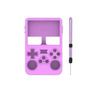 Case for ANBERNIC R36S, Game Console Silicone Protective Case, Anti-Scratch Full-Body Cover with Wrist Strap (Purple)