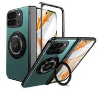 Case for Google Pixel 10 Pro Fold Built-in Rotatable Ring Stand | Hinge Protection & Screen Protector,Full Body Protection Magnetic Phone Cover for Google Pixel 10 Pro Fold(Ye?il)