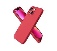 Case for iPhone 13 Mini , Slim Liquid Silicone 3 Layers Case Cover with 2 * Tempered Glass Screen Protector, Red
