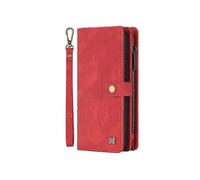 Case for Iphone 13pro Red Multifunctional Leather Wallet Magnetic