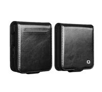 Case for Samsung Galaxy Z Flip 7 5G Genuine Premium Leather case 2025 Magnetic Buckle Cover Slim Fit PU Leather Protective Phone Cover(Black)