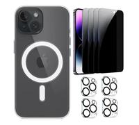 case & glass Kit 9A1 compatibile per Apple iPhone 11 Pro, 4 protezioni in vetro temperato privacy oleorepellente, 4 protezioni in vetro temperato fotocamera posteriore, 1 custodia trasparente ricarica