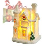 Case Illuminate Per Presepe | Villaggio Innevato Illuminato,Decorazione Collezionabile Per Vetrina Scaffale Appartamento Festa Invernale
