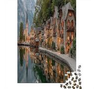 Case in stile alpino nella valle|| Puzzle Divertenti Per Tutta La Famiglia 38x26cm/1000pcs Adulti