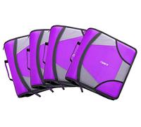 Case-it D-186 D-186 - Raccoglitore con cerniera, formato king size, anelli a D da 10,2 cm, tasche multiple, capacità 800 fogli, fornito con tracolla, colore: viola scuro D-186