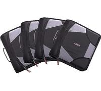 Case-it D-186 D-186 - Raccoglitore con cerniera, formato king size, anelli a D da 10 cm, tasche multiple, capacità 800 fogli, fornito con tracolla, colore nero corvino D-186