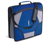 Case-it D-186 - Raccoglitore con cerniera e cerniera, anelli a D da 10,2 cm, con 5 scomparti, capacità 800 fogli, fornito con tracolla, colore: blu notte