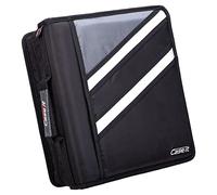 Case-it Il raccoglitore con cerniera a forma di Z, due raccoglitori in uno, doppio lato con anello a D da 3,8 cm, tasche multiple, capacità 500 pagine, viene fornito con tracolla, nero corvino Z-176