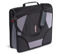 Case it, King Size Mighty, Raccoglitore con zip, 3 anelli, capacità 10,2 cm, 27,9 x 21,9 cm, colore: nero