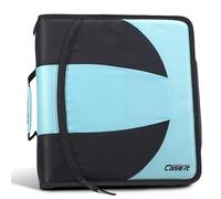 Case-it - Raccoglitore con doppia cerniera, 2 set di 3,8 cm con anello a D, capacità 7,6 cm, pagine per tenere premute, tasca frontale con cerniera Dual-101, Spearmint Case-it The Dual 2 in 1