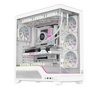 Case SHOWBUI WAVE 82W - Gaming Tower- ATX- 4x12cm ARGB fan- 2xUSB3- Type-C- Temp Glass Side & Front Panel- White Ed.
