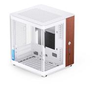 Jonsbo TK-0 Mini ITX Case Bianco - ITX Cassa con vetro temperato, alloggiamento Mini PC in legno, SFF Case per schede grafiche fino a 230 mm, USB C sul pannello frontale, rotazione di 90 gradi per
