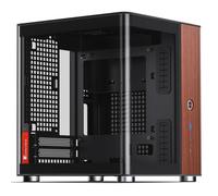 Jonsbo TK-0 Mini ITX Case Nero - ITX Case con vetro temperato, alloggiamento Mini PC in legno, SFF Case per schede grafiche fino a 230 mm, USB C sul pannello frontale, rotazione di 90 gradi per