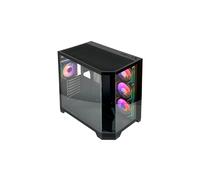 Case L-Link Nova ATX - Vetro temperato continuo - 4 ventole RGB - USB 3.0 - Nero