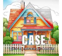 Case: libro da colorare per bambini con 60 schizzi di case.