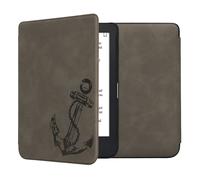 kwmobile Custodia eReader Compatibile con Kobo Clara 2E Cover - eBook Reader Flip Case - Cover eReader Magnetica Pelle PU Ancora felice