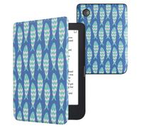 kwmobile Custodia eReader Compatibile con Kobo Clara 2E Cover - eBook Reader Flip Case - blu/blu chiaro/bianco - Pesciolini