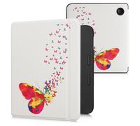 kwmobile Custodia eReader Compatibile con Kobo Libra 2 Cover - eBook Reader Flip Case - multicolore/fucsia/bianco - Stormo