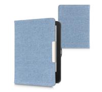 kwmobile Custodia compatibile con Tolino Vision 1/2 / 3/4 HD - Cover Jeans Denim con Chiusura Magnetica - eReader Flip Case blu chiaro