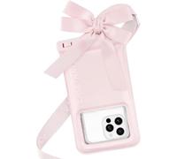 Case-Mate, Custodia impermeabile IP68 per telefono grande con design con fiocco, essenziale per viaggi, spiaggia, navi da crociera, custodia galleggiante con cordino a tracolla per iPhone 16 Pro Max