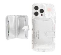 kate spade new york Morgan - Portafoglio/porta carte magnetico compatibile con telefoni e custodie MagSafe, argento metallizzato