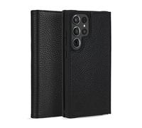 CASE-MATE Portafoglio Libreria in vera pelle compatibile con Samsung Galaxy S23 Ultra custodia in pelle [12ft protezione antigoccia | Chiusura con patta integrata | Tasche per soldi e carte | Pelle fatta a mano] - Nero