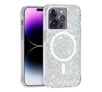 Case-Mate Twinkle MagSafe Custodia protettiva compatibile con Apple iPhone 14 Pro glitter [protezione dalle cadute da 3 m Materiale riciclato Anello integrato Design iridescente] - Stardust