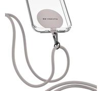 case&me cordino per cellulare, laccio da cellulare, tracolla, laccetto regolabile, placcheta inclusa, grigio
