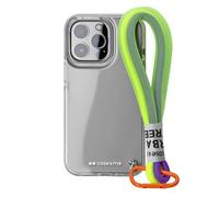 case&me cover con laccetto Urban per iPhone 14 Pro Max, laccio multiuso rimovibile, cover fashion, trasparente