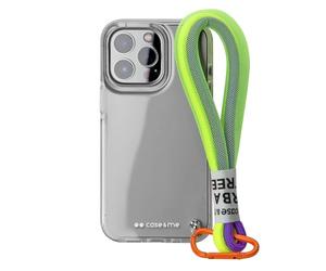 case&me cover con laccetto Urban per iPhone 14 Pro Max, laccio multiuso rimovibile, cover fashion, trasparente