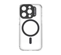 case&me cover trasparente con modulo MagSafe per iPhone 15 Pro Max, compatibile con MagSafe, protezione per fotocamera, nero