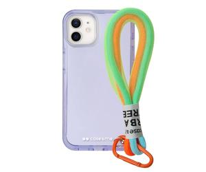 Case&Me Urban per iPhone 11 con Laccetto Multiuso Rimovibile, Cover Trasparente Colorata Fashion, Viola