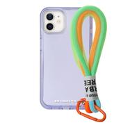 Case&Me Urban per iPhone 12/12 Pro - Cover Trasparente Colorata Con Laccetto Multiuso Rimovibile - Fashion Viola