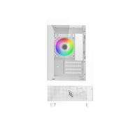Noua Fobia L202 Case PC Micro-ATX, Design Mesh, Mini Tower Gaming Doppia Camera, Ventola ARGB 120mm, Pannello Frontale e Laterale Vetro Senza Cornice, Bianco