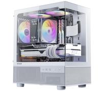 Case Micro ATX Okinos Aqua 3 Case PC MATX con 3 ventole ARGB a 3 pin da 120 mm preinstallate, pannello frontale e laterale in vetro temperato con